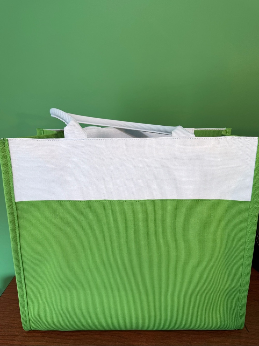 Kate Spade x Target "It's in the Bag" Canvas Tote – Green & White - Picture 2 of 4